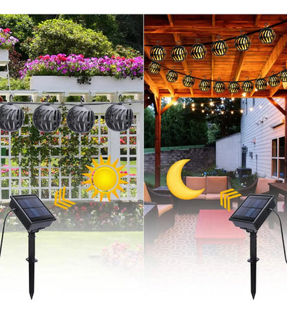 Guia Solar Guirnalda Luces Led Calidas Lamparas Decorar 10mt