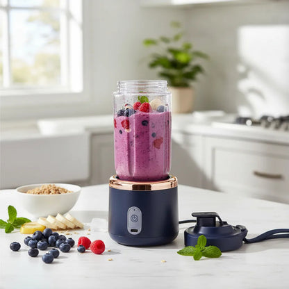 Mini Licuadora Portátil Recargable Vaso 310ml Fruta Verdura Azul