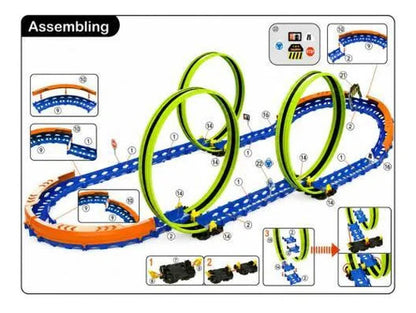 Pista Infantil De Autos 49 Piezas 3 Loops Recargable Aleatorio