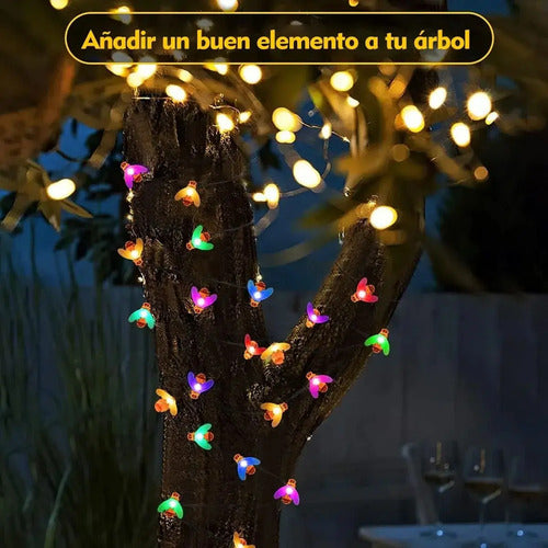 Guia Solar Guirnalda Luces Led Calidas Y Rgb Lamparas 5 Mts