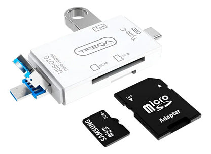 Lector De Tarjeta Sd Universal Usd-micro-usb-c Funcion Otg Blanco Negro