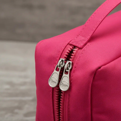Neceser Organizador Doble Cierre Maquillaje Separador 21cm Fucsia