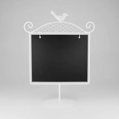 Adorno Pizarra Decorativa Base Metal Mesa 32cm Funcional Aleatorio