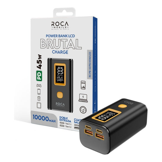 Power Bank 10.000mah 2 Usb 2 Tipo C Ideal Para Notebook 45w
