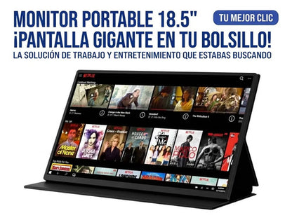 Monitor Portatil 18.5 Pulgadas Full Hd 1080p 60hz Usb Pc Negro