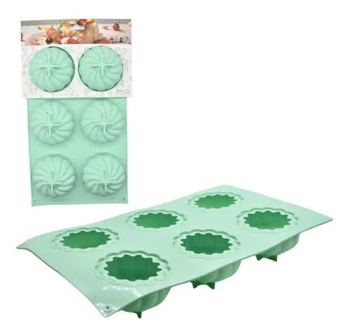 Molde Silicona 6 Formas Horno 29x17cm Repostería Horno Verde