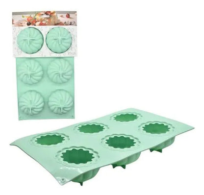 Molde Silicona 6 Formas Horno 29x17cm Repostería Horno Verde