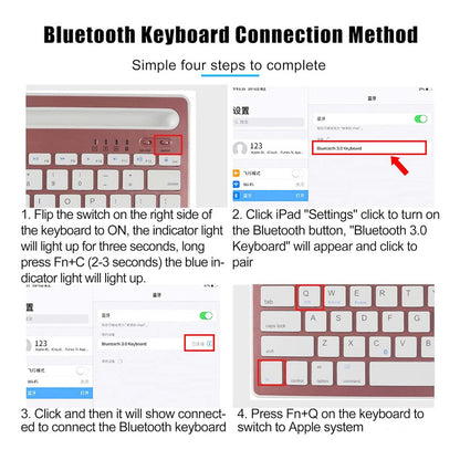 Teclado Inalambrico Tablet Celu Bluetooth Portátil Soporte