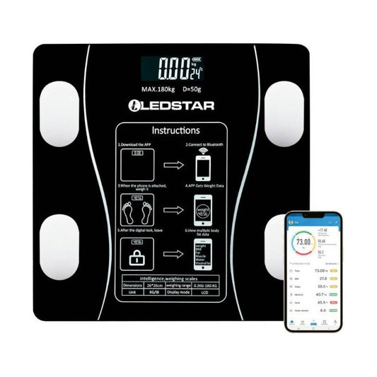 Balanza Corporal Baño Digital De Vidrio Con App