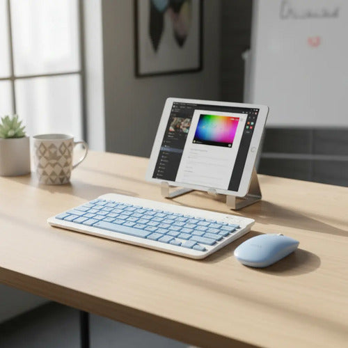 Teclado Y Mouse Inalambrico Bluetooth Recargable Combo