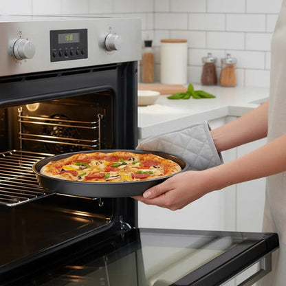 Molde Asadera Pizza Redonda Antiadherente 36cm Negro