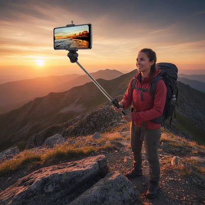 Selfie Stick Palo Bluetooth Tripode Celular 70cm Extensible Negro