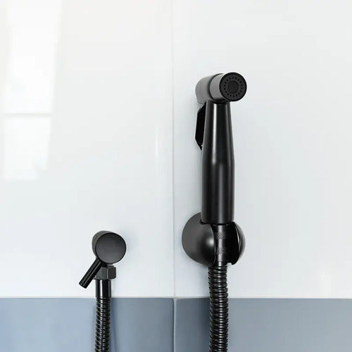 Ducha Higienica Negra Metalica Grifo Baño Con Boton