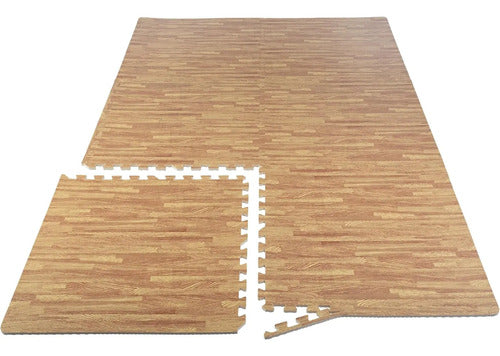 Pack X12 Alfombra Goma Eva Encastrable Simil Madera 60x60