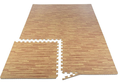 Pack X8 Alfombra Goma Eva Encastrable Simil Madera 60x60