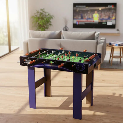 Futbolito Mesa 81x43x78cm Barras Metálicas Mdf Marcador Azul