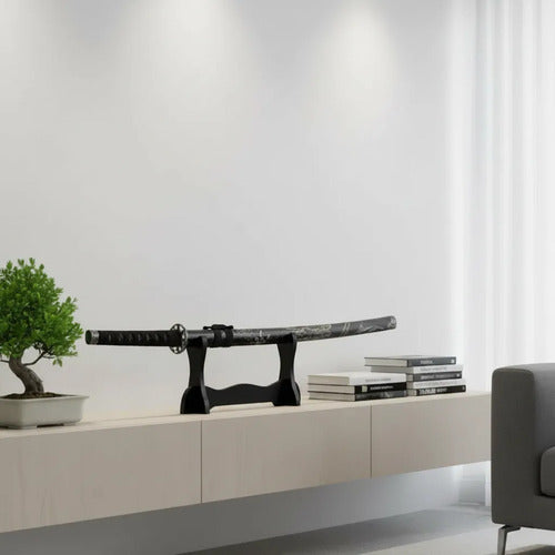 Katana Decorativa Japonesa Soporte Base Samurai Espada 100cm Negro