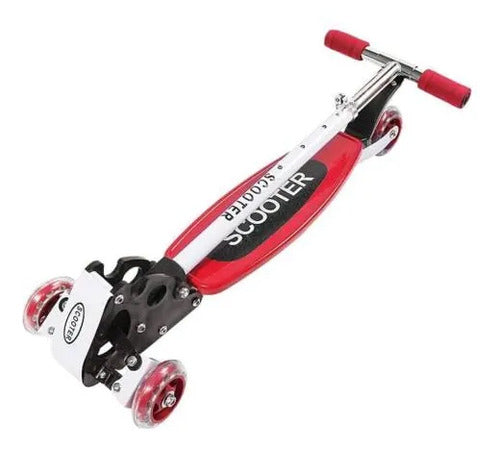 Monopatín Scooter Plegable 3 Ruedas Altura Regulable 45kg Rojo