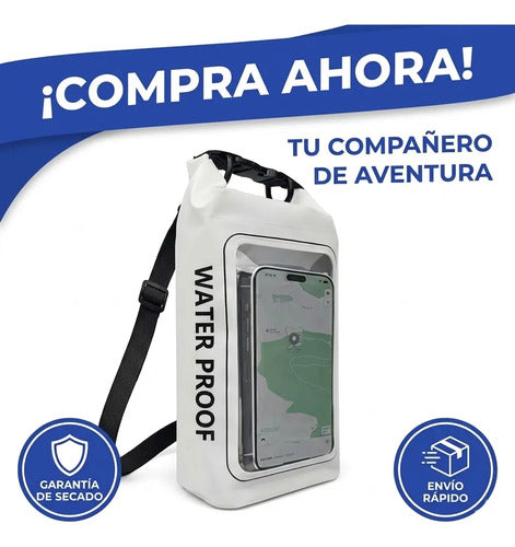 Bolsa Impermeable Estanca 2l Funda Celular Ios Android Playa Blanco