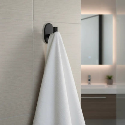 Gancho Perchero Baño Acero Pared 10x6cm Toalla Ropa Negro