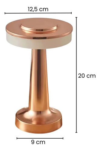Lampara Velador Luz Led Touch Recargable Escritorio Mesa Rosa Gold Dorado