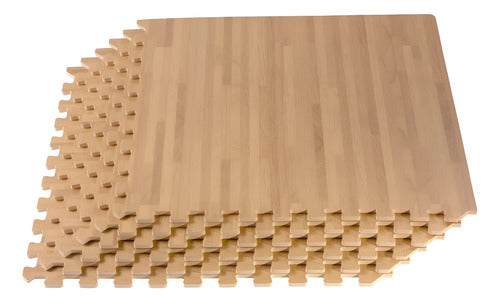 Alfombra Goma Eva Encastrable Simil Madera 16 Unidades 60x60