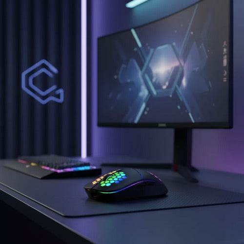 Mouse Gamer Led Rgb Inalambrico Bluetooth Recargable Tipo C Negro