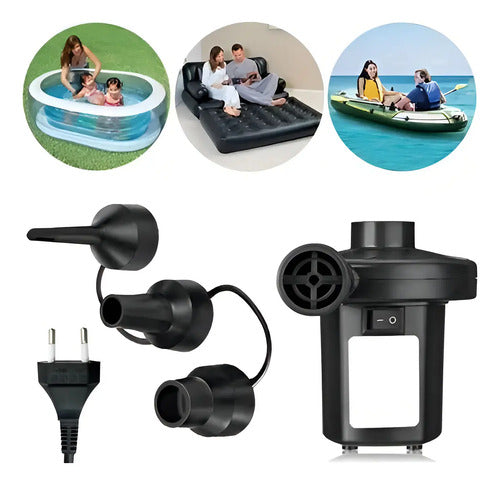 Inflador Electrico Piletas Colchones Camping Tres Picos 55 W