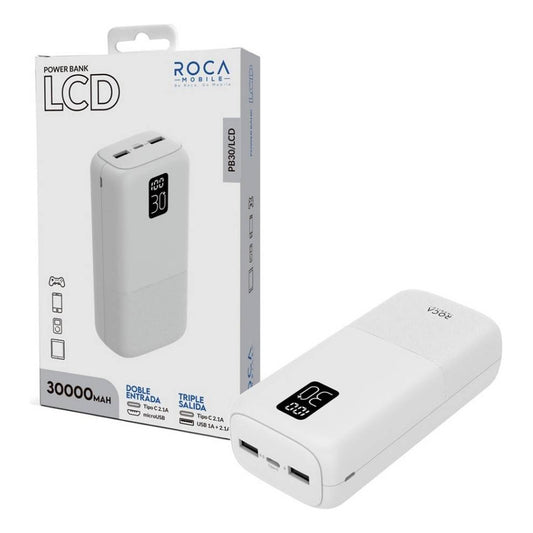 Power Bank Usb Y Usb-c Tipo C Con Pantalla Lcd 30.000mah