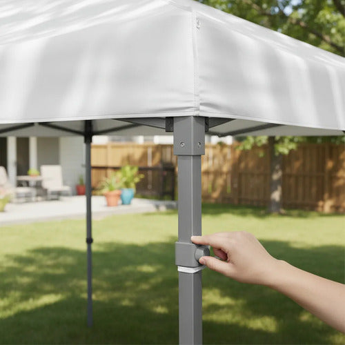 Paredes Gazebo 3 Lados 1.90x9m Oxford Plegable Cerramiento Blanco