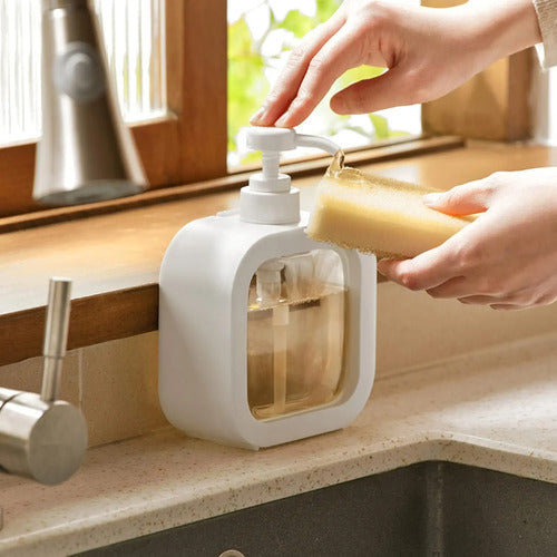 Frasco Dispensador Jabon Liquido Shampoo Baño De Plastico Blanco