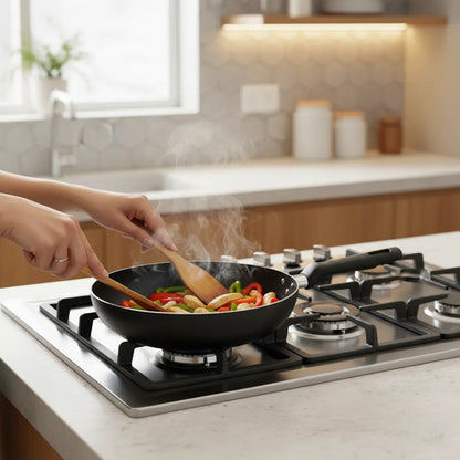 Sarten Hondo Profunda Cocina Capacidad 2.2l Antiadherente Negro