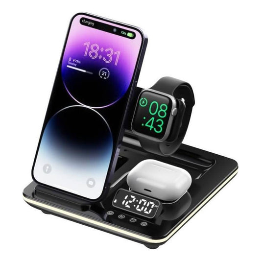 Estacion De Carga Inalambrica 5 En 1 Celular Reloj Auricular