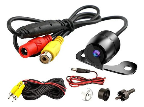 Camara Auto Reversa Vision Nocturna Pantalla Radio + Cables
