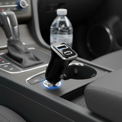 Cargador Vehicular Auto Usb Tipo C Carga Rapida Camion 20w Negro