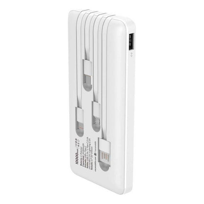 Power Bank 10.000mah Cargador Portati Con Cables Integrados