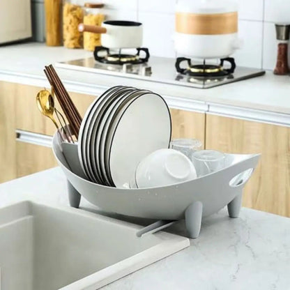 Escurridor De Platos Cubiertos Plastico Con Desague Cocina Aleatorio