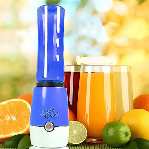 Licuadora Portatil Mixer Batidos Procesadora Juguera 2 Vasos Azul/verde