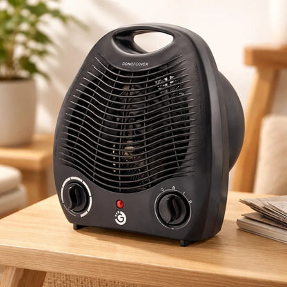 Calefactor Portátil Caloventilador Eléctrico Termostato Negro