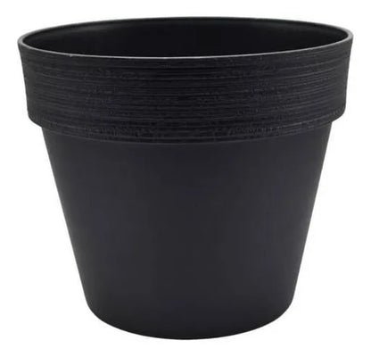 Maceta Plastica Redonda Decorativa 35x30cm Jardin Exterior Negro