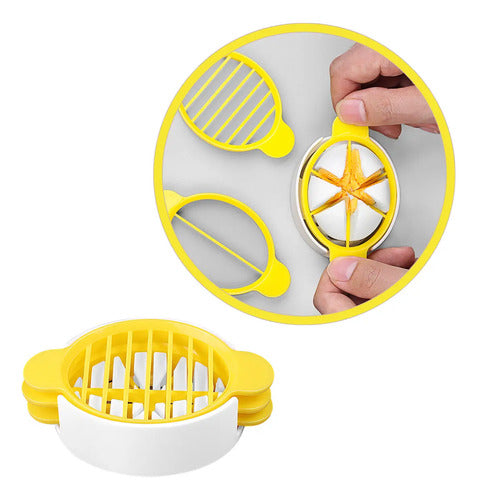 Cortador Rebanador Huevo Manual De Plastico Blanco