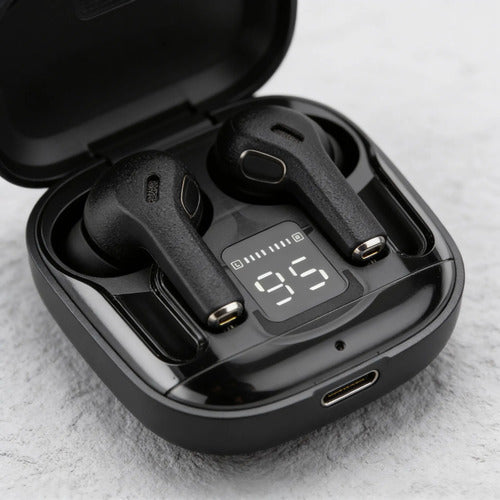 Auricular Bluetooth Táctil Display Colores Funda Silicona Negro