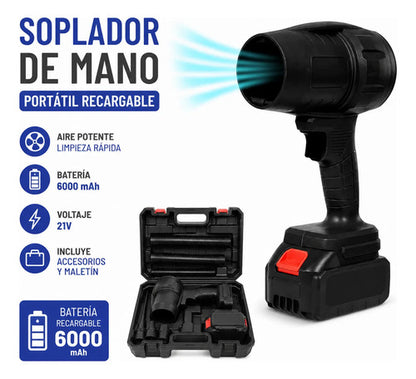 Soplador De Mano Portátil Recargable Con Maletín Portátil Negro