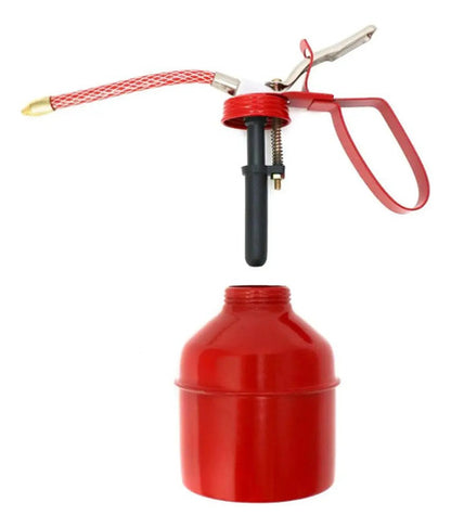 Aceitera Metalica 500ml Con Gatillo Y Pico Flexible Manual