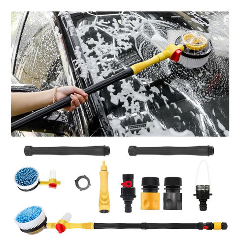 Cepillo Giratorio Lava Auto Genera Espuma + Manguera 15 Mts