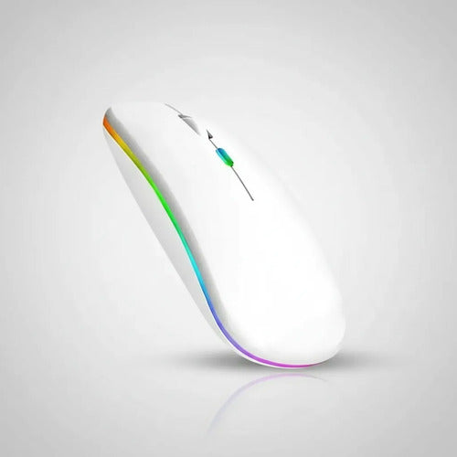 Mouse Inalambrico 3 Botones Notebook Pc Led Rgb Recargable Aleatorio - 2 Colores