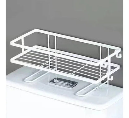 Estante Repisa Organizadora Metal Ganchos Adhesivos 32x15x17 Blanco
