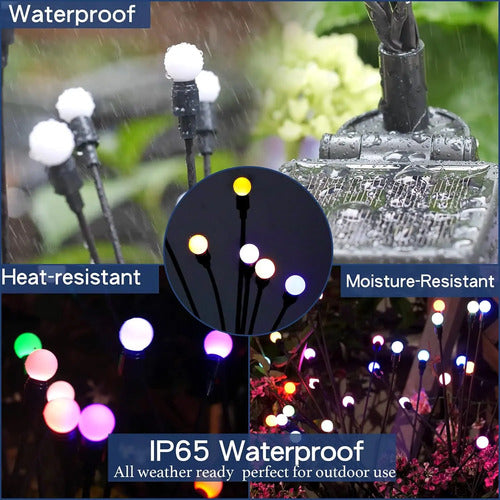 Set X2 Luces Solares Led Jardin Estaca Lampara Exterior Foco