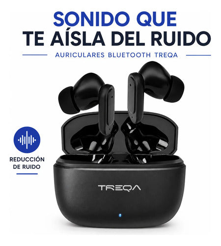 Auriculares Bluetooth Inalámbricos Reducción Ruido Estuche Negro
