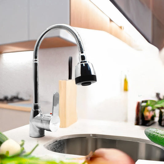 Monocomando Mesada Rifo Flexible Cromado Canilla Cocina